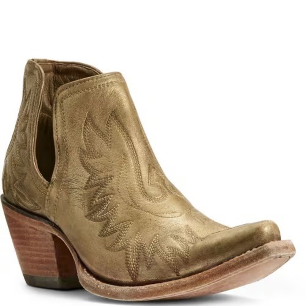 ARIAT Dixon Western Ankle Bootie In Distressed Gold Size 8.5 Coastal Cowgirl